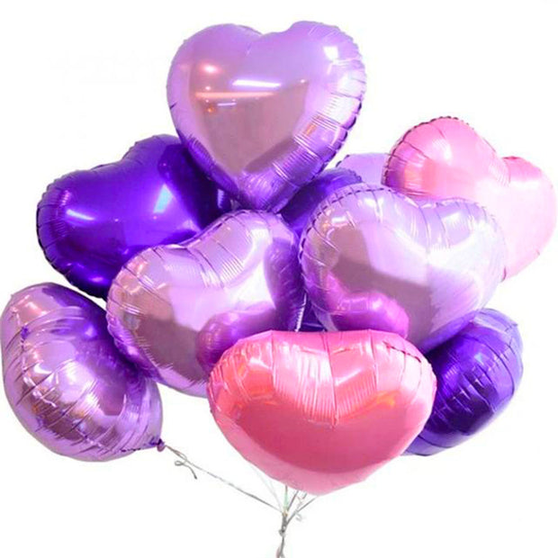 10 Ballons Cœur Rose