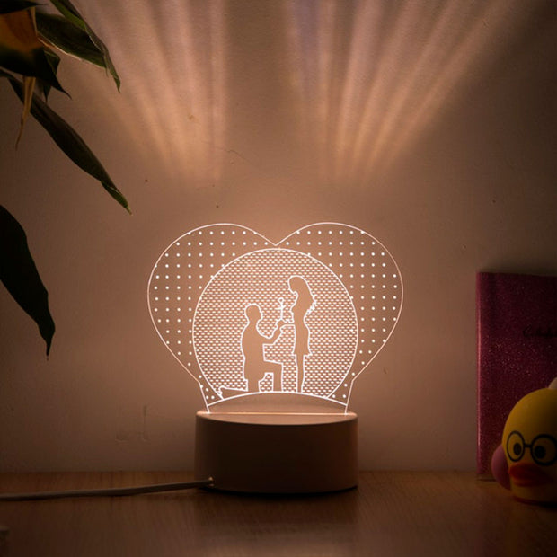 Lampe  LED 3D "Amour" à Offrir