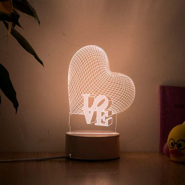 Lampe  LED 3D "Amour" à Offrir