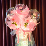 Rose et son Ballon à LED Romantique | Cadeau Saint-Valentin